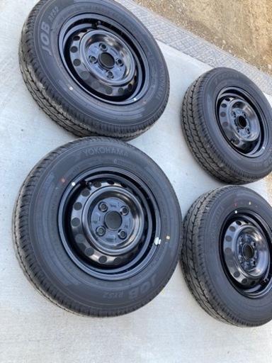 新車外し アトレー純正　12×4J +40 4H/100　145/80R12 タイヤホイール4本セット　バンタイヤ　