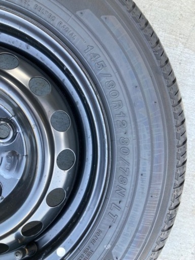新車外し アトレー純正　12×4J +40 4H/100　145/80R12 タイヤホイール4本セット　バンタイヤ　