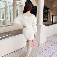 ♡ シェリミー  オフショル シャギーニット セットアップ ♡の画像
