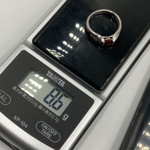 Pt900 プラチナ900 ルビー　ダイヤモンドリング　8.6g 約12号　ルビー0.59ct ダイヤ 0.2ct