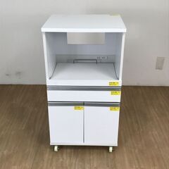 【新品】キャスター付き鏡面レンジ台(訳あり特価品)