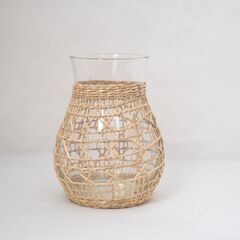 【ACTUS（アクタス）花瓶】ラタン×ガラス/観葉植物/フラワー...