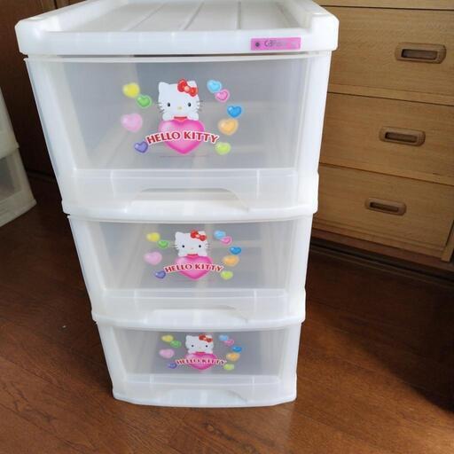 値下✨♥️キティ♥️訳あり3段収納