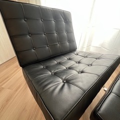 3月末まで】リプロダクト バルセロナチェア(オットマン付き) 1人掛けソファ