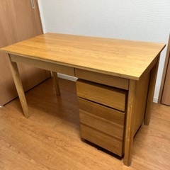 無印良品 無垢材デスク・キャビネット 2点セット オーク材 