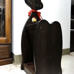 森のサーカス 傘立て 10620 猫 アンブレラスタンド 全高：約70cm 木製 インテリア キャット アンティーク レトロ 札幌市 中央区 南12条の画像