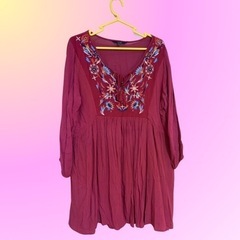 【春限定】Fórmula joven Lサイズ ワインレッドワンピース