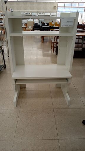 ★ジモティ割あり★  PC机 白 H120×D31×W85 クリーニング済み TJ4811