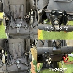 2人乗りベビーカー｜双子｜かんたん折りたたみ｜ドリンクホルダー、フック、クリップ付いてます！の画像