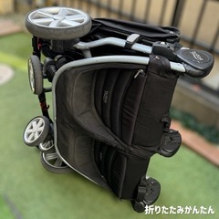 2人乗りベビーカー｜双子｜かんたん折りたたみ｜ドリンクホルダー、フック、クリップ付いてます！の画像