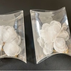 【お取引完了/美品】イヤリング ブライダル ウェディング アクセサリー 大ぶり オーガンジー 花 の画像