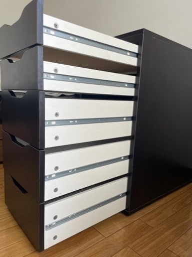 IKEA イケア棚ALEX アレクス 引き出しユニットブラックブラウン