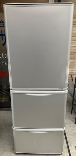 【RKGRE-306】特価！シャープ/350L 3ドア冷凍冷蔵庫/どっちもドア/SJ-W351E-S/中古品/2019年製/当社より近隣無料配達！