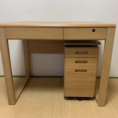 中古　学習机＋袖机（ヒカリサンデスク）の画像