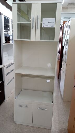 ★ジモティ割あり★  食器棚 白 H178×D37×W60 クリーニング済み TJ4819
