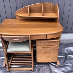 学習机　浜本工芸　(本棚・机・キャビネット・椅子セット)