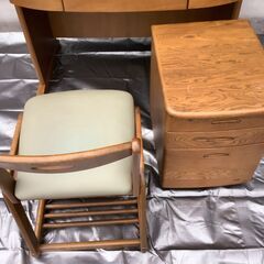 学習机　浜本工芸　(本棚・机・キャビネット・椅子セット)の画像