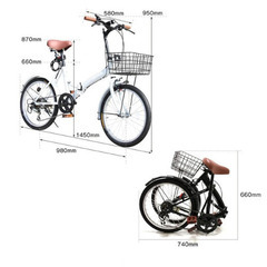 変速ギア付‼【20インチ】折りたたみ自転車の画像