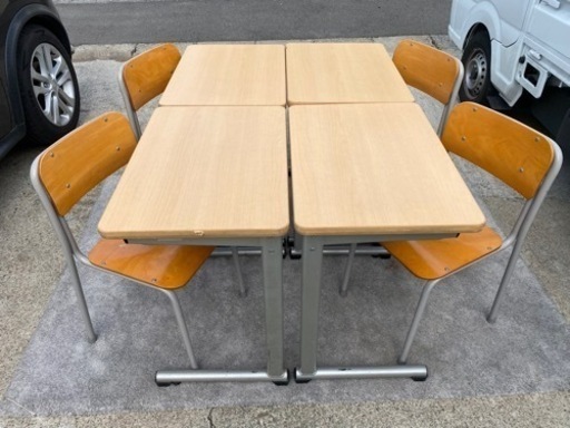 No.o26~33 学校机&椅子4セット オカムラ