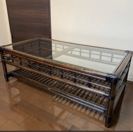 カザマ家具　ガラスローテーブル