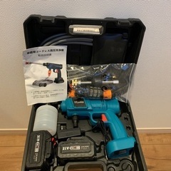 高圧洗浄機★バッテリー2個 コードレス タンクレス 直射 拡散 ハンディ 軽量 ポータブル 切替ノズル付き ケース付 日本語説明書の画像