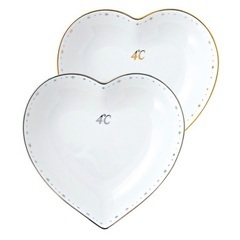 4℃ ペアハートボウル スパークリング ハート型皿　ペアプレート　食器