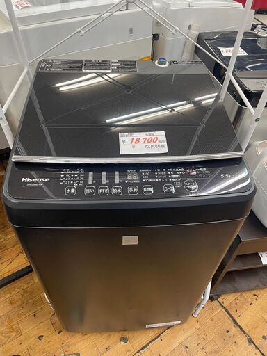 リサイクルショップどりーむ鹿大前店　No8885 洗濯機　ハイセンス　2021年製♪　人気のブラックカラー♪