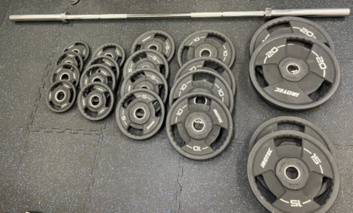 オリンピックシャフト、プレート145kg分、カラー