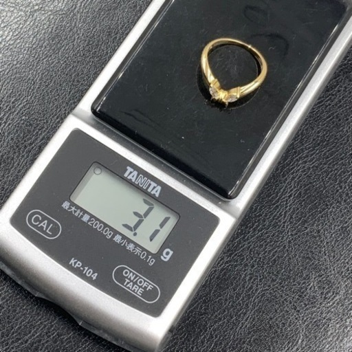 売り切れました。K18 18金　ダイヤモンドリング　3.1g ダイヤ 0.22ct 約10号