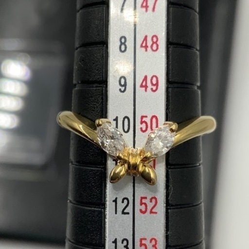 売り切れました。K18 18金　ダイヤモンドリング　3.1g ダイヤ 0.22ct 約10号