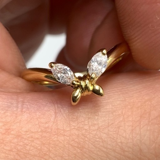 売り切れました。K18 18金　ダイヤモンドリング　3.1g ダイヤ 0.22ct 約10号