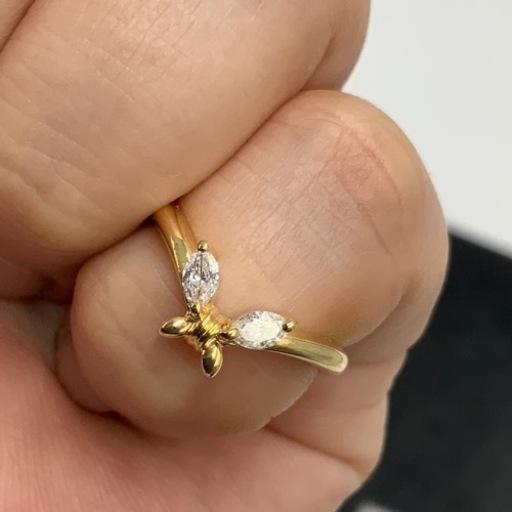 売り切れました。K18 18金　ダイヤモンドリング　3.1g ダイヤ 0.22ct 約10号