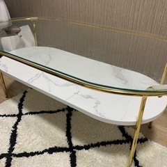 【フランフラン】 ガラステーブル 95cm