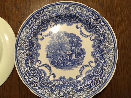 ディナー皿　イギリス製　Spode The Blue Room "Seasons" 6枚セット　27センチ