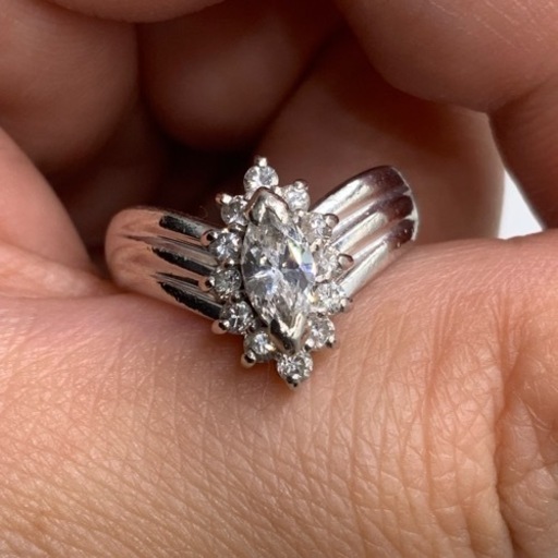 売り切れました。Pt850 プラチナ850 ジュエリーマキ　ダイヤモンドリング　6.5g 約9号