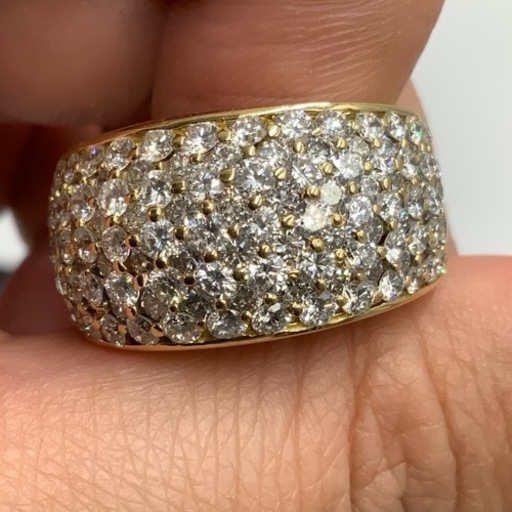 750 18金　ダイヤモンドリング　ハーフエタニティ　18.1g ダイヤ6.12ct