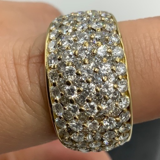 750 18金　ダイヤモンドリング　ハーフエタニティ　18.1g ダイヤ6.12ct