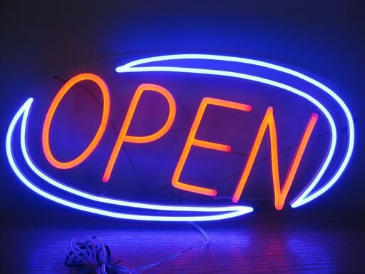 ネオンライト 光る看板 「OPEN」 電飾 幅52cm×高さ25.5m