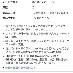 【無料でお譲りします】2人掛けローソファの画像
