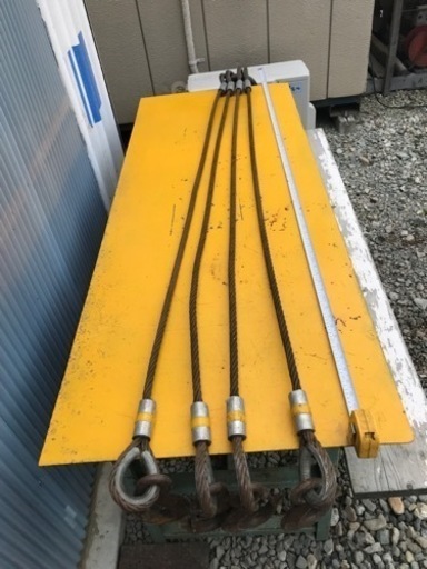 吊上げ 玉掛け ワイヤーロープ 4本吊り フック付き