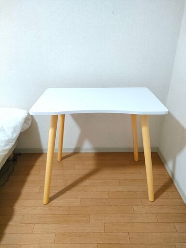 【美品】 デスク パソコンデスク 勉強机 ホワイト 机 木製