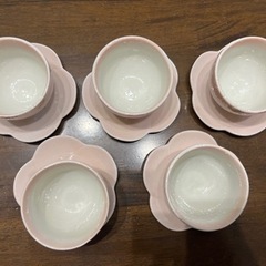桜の湯呑み5点セットの画像