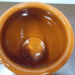 常滑焼 3号 かめ 丸壺蓋付  5.4L 梅干・味噌/漬物など 保存 つぼ フタ付き 高さ約22㎝ 札幌市東区 新道東店の画像