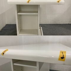 ニトリ/NITORI バーカウンター パース135 エナメルUV塗装 ホワイト シンプルモダン おしゃれ 中古家具 店頭引取歓迎 R8101の画像