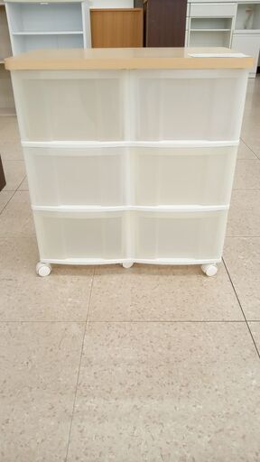 ★ジモティ割あり★  チェスト 白 H66×D38×W62.5 クリーニング済み TJ4831