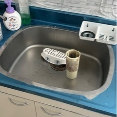 ライフ住器 公団型流し台 1700×460 アイボリー (右水槽＋左ガス台)の画像