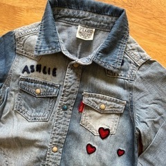 キッズデニムワンピースの画像