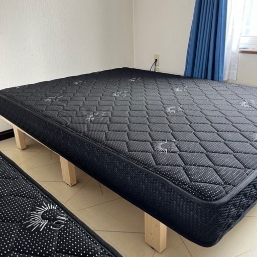 【受け渡し決まりました】GOKUMN プレミアムスプリングマットレス マットレス すのこベッドフレーム ダブルベッド①