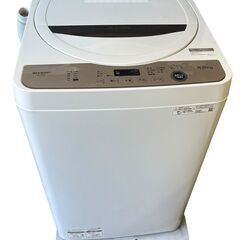 SHARP シャープ 全自動電気洗濯機 ES-GE6F-T 2021年製 6.0kg 風乾燥3.0㎏ 動作確認済 中古品 直接引取大歓迎‼ 地域限定有料配送サービスあり‼