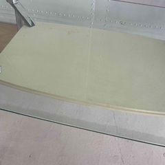 ガラスセンターローテーブルホワイト 美品の画像
